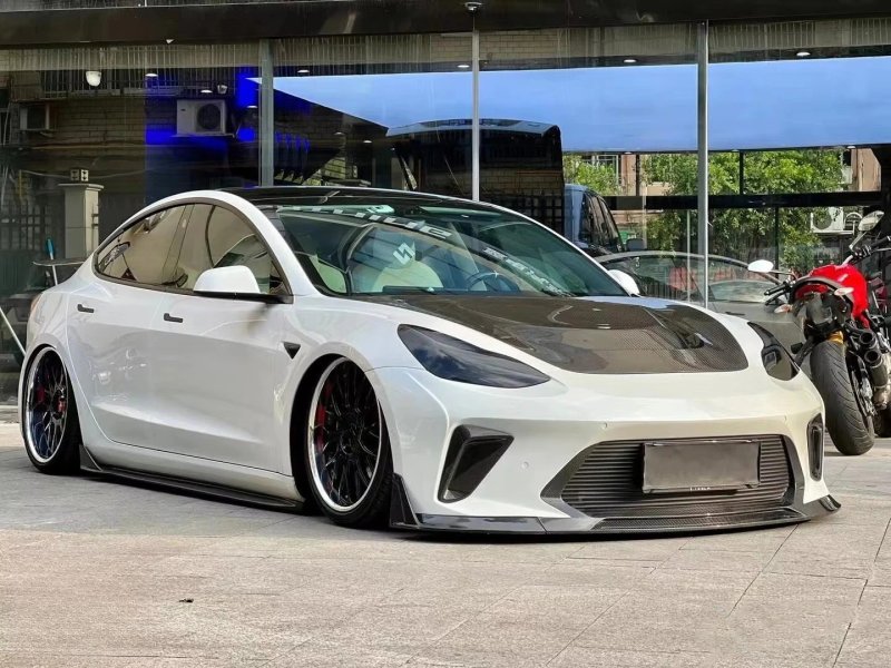 Robot Style Carbon Fiber Front Bumper for  Model 3 2016-2021 Carbon Fiber+FRP Front Bumper